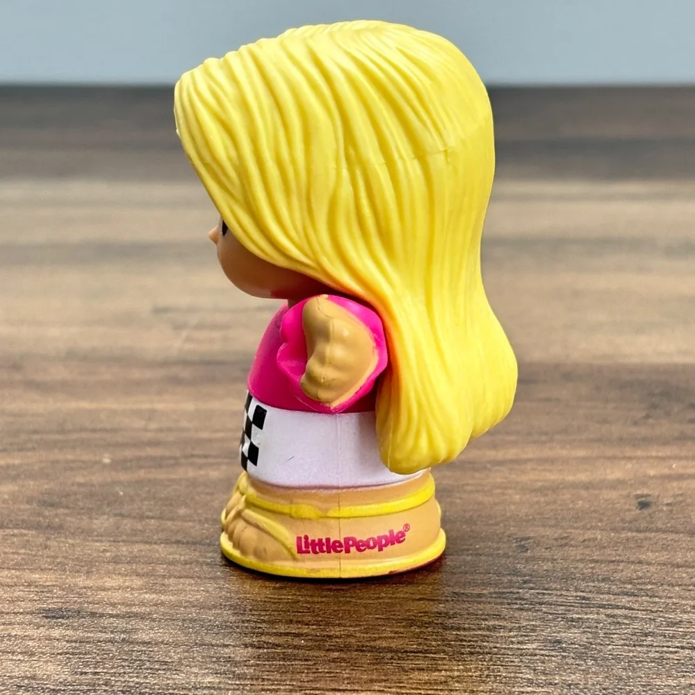 Little People BARBIE Girls RACE CAR DRIVERS African American Blonde Toy Figure 2